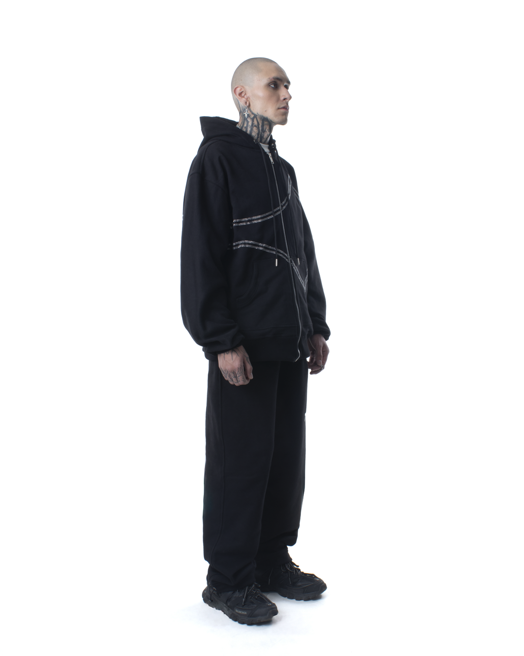 Rhinestone Zip Hoodie - Star Dust