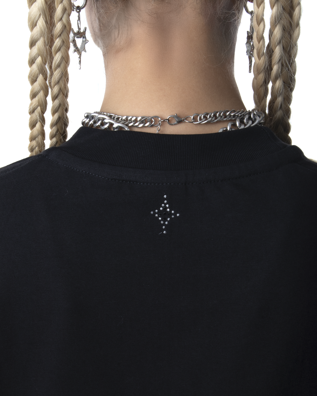 Rhinestone T-Shirt Negra - Star Dust
