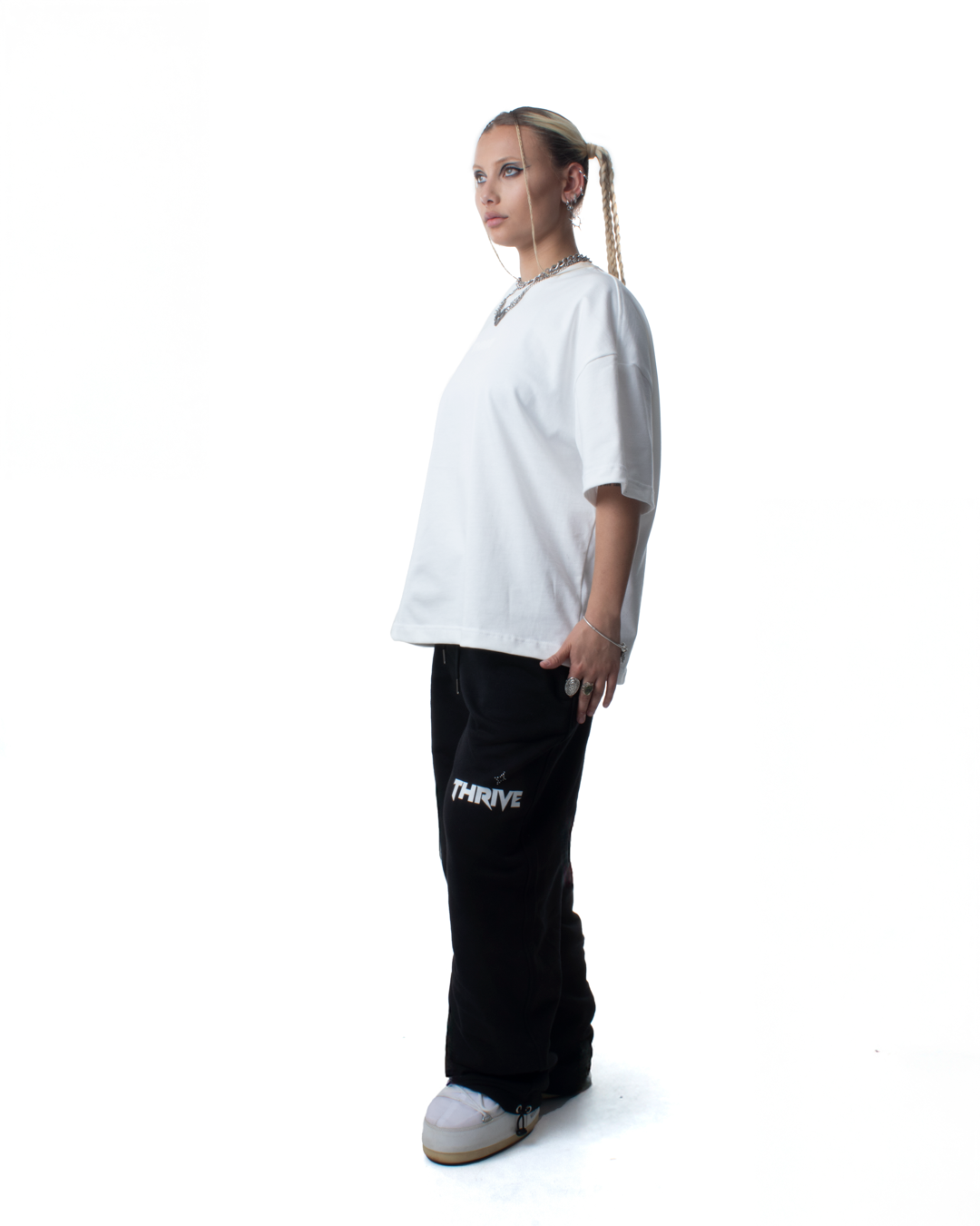 Rhinestone T-Shirt Crema - Star Dust