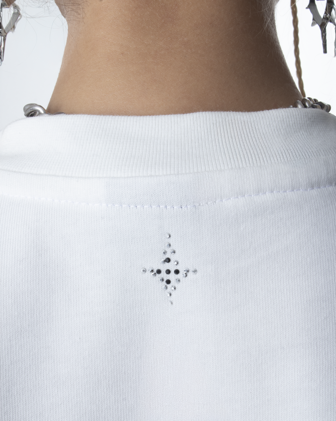 Rhinestone T-Shirt Crema - Star Dust