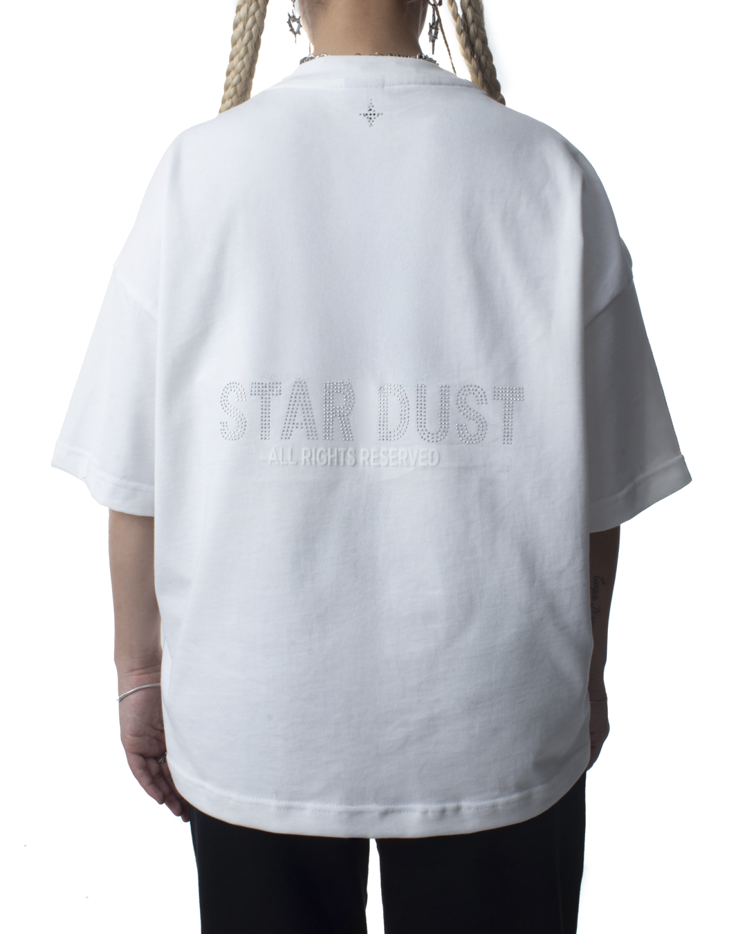Rhinestone T-Shirt Crema - Star Dust