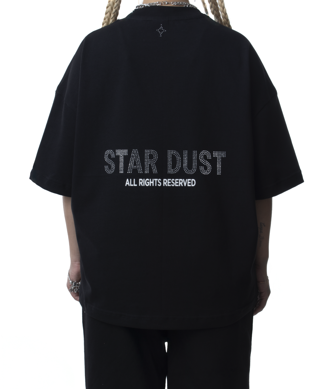 Rhinestone T-Shirt Negra - Star Dust
