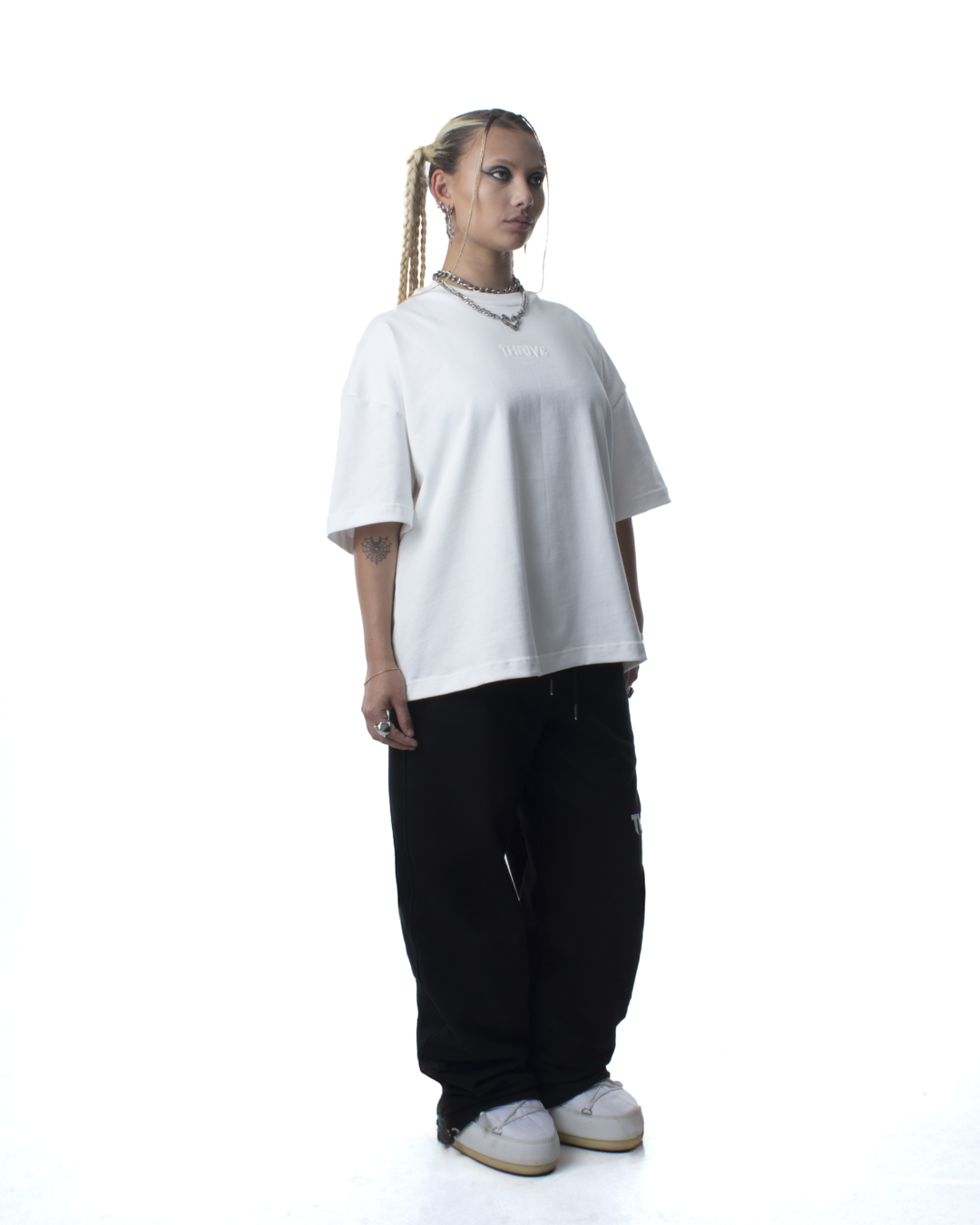 Rhinestone T-Shirt Crema - Star Dust