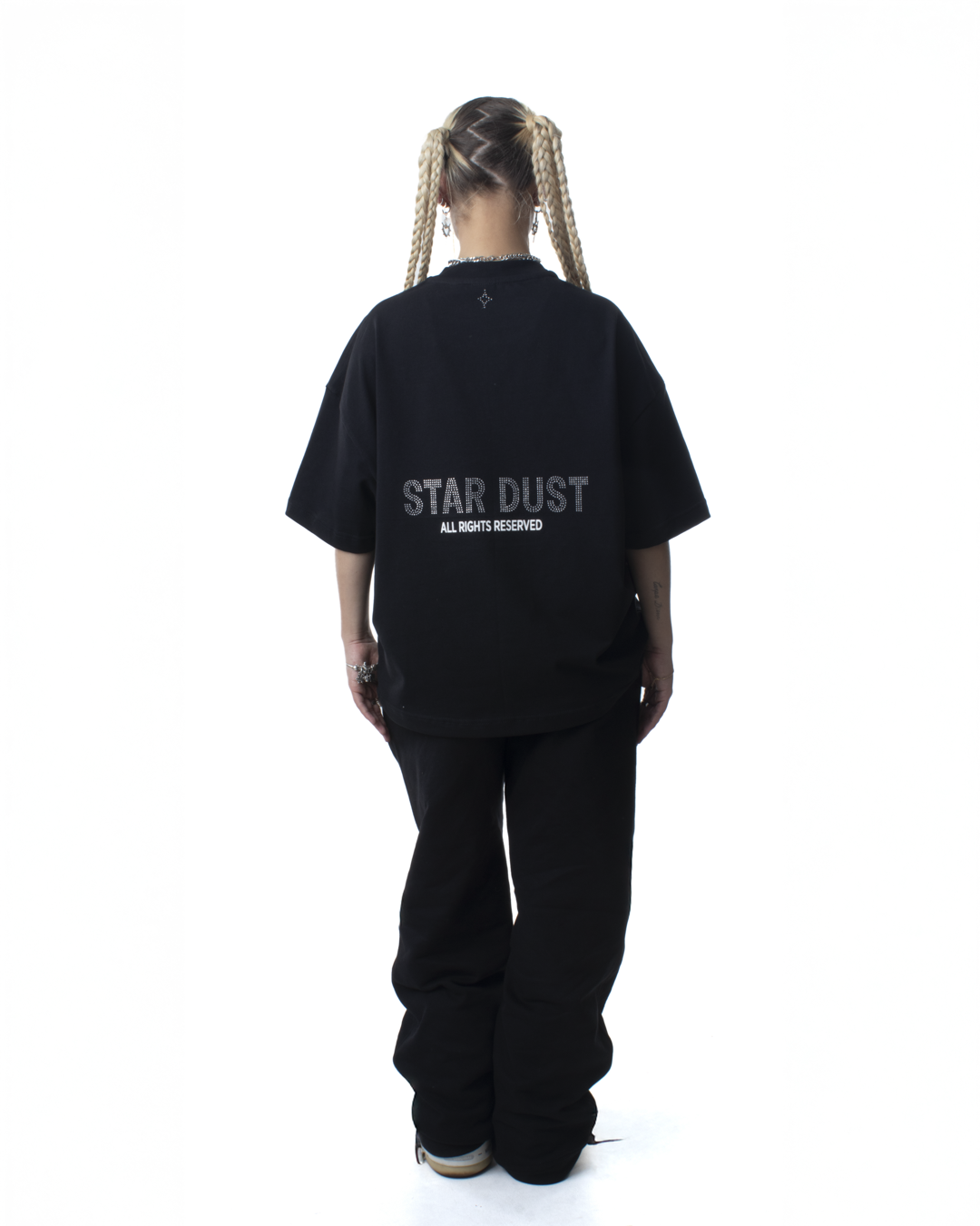 Rhinestone T-Shirt Negra - Star Dust